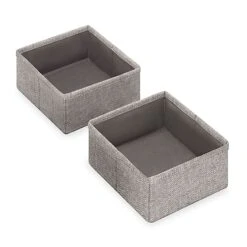 Set Of 4 Fabric Drawer Organizers, Black Herringbone -Cleaning Essentials Sales set of 4 fabric drawer organizers black herringbone 3