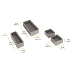 Set Of 4 Fabric Drawer Organizers, Black Herringbone -Cleaning Essentials Sales set of 4 fabric drawer organizers black herringbone 6