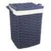 Square Laundry Hamper With Lid & Removable Liner, Navy Blue 2 Square Laundry Hamper With Lid & Removable Liner, Navy Blue -Cleaning Essentials Sales square laundry hamper with lid removable liner navy blue