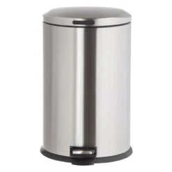 Stainless Steel Oval Pedal Trash Bin, 45l -Cleaning Essentials Sales stainless steel oval pedal trash bin 45l 2