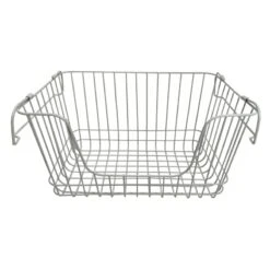 Stanley Black Metal Wire Stack Storage Basket, Large