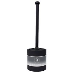 Steel Toilet Brush W Open Holder Black