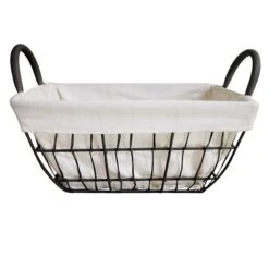 Tapered Rec Wavy Wire Basket W/Liner L