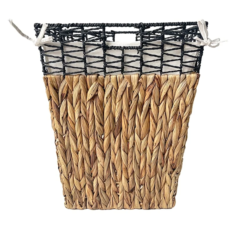 Tapered Square Water Hyacinth Laundry Hamper, Large 3 Tapered Square Water Hyacinth Laundry Hamper, Large