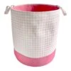 Tiny Dreamers Gingham Pink Laundry Hamper, Small -Cleaning Essentials Sales tiny dreamers gingham pink laundry hamper small