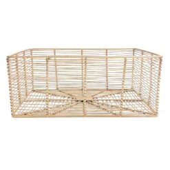 Tracey Boyd Gold Iron Rectangle Storage Basket, Large