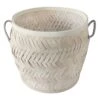 Tracey Boyd Whitewashed Bamboo Basket, Medium -Cleaning Essentials Sales tracey boyd whitewashed bamboo basket medium