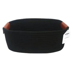 Trist Black Rectangle Storage Bin, Medium