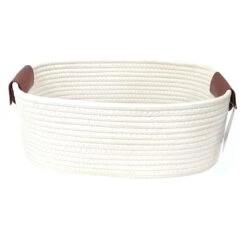 Trist White Rectangle Storage Bin, Medium