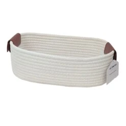 Trist White Rectangle Storage Bin, Small