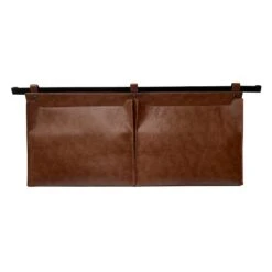 Two Pocket Brown Metal Wall Organizer
