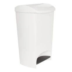 Two-Step White Trash Can, 12gal -Cleaning Essentials Sales two step white trash can 12gal 4