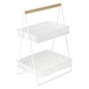 Ty Pennington 2-Tier Cozy Caddy, White Metal -Cleaning Essentials Sales ty pennington 2 tier cozy caddy white metal
