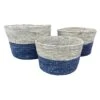 Ty Pennington Round Blue & White Maize Storage Basket, Large -Cleaning Essentials Sales ty pennington round blue white maize storage basket large