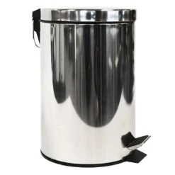 Walsh Shiny Stainless Steel Round Step Can With Removable Liner, 7l