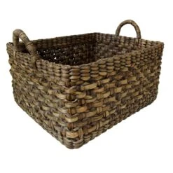 Water Hyacinth Rectangle Grey Extra Large Basket