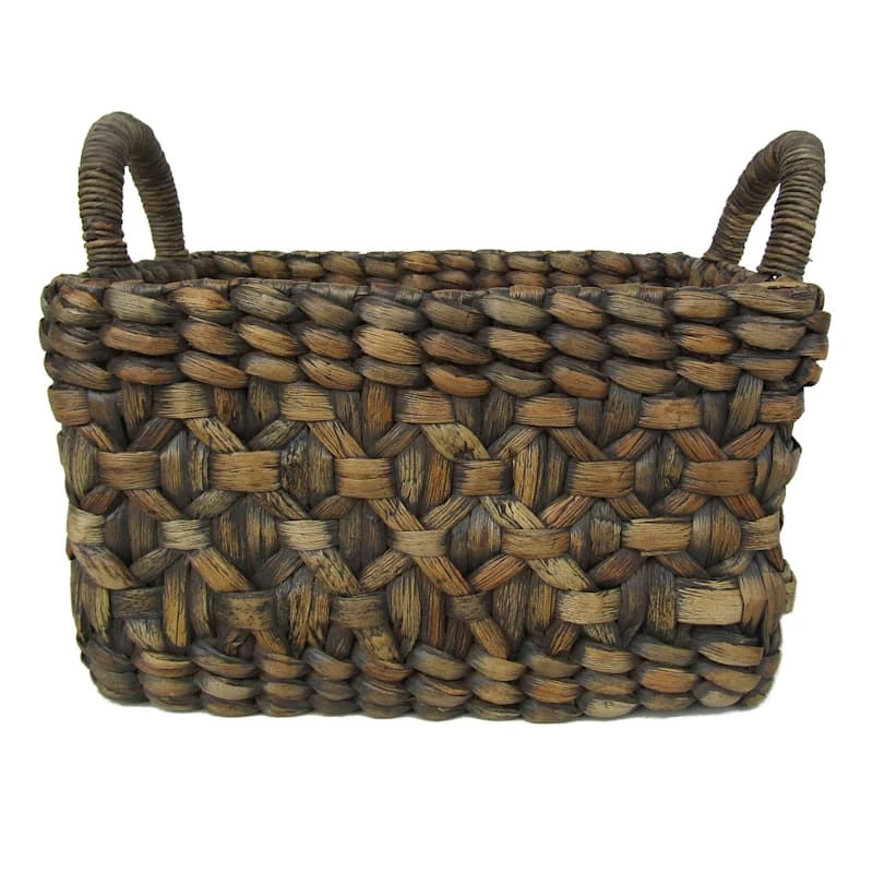Water Hyacinth Rectangle Grey Extra Small Basket 4 Water Hyacinth Rectangle Grey Extra Small Basket - Image 2
