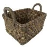 Water Hyacinth Rectangle Grey Extra Small Basket -Cleaning Essentials Sales water hyacinth rectangle grey extra small basket