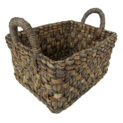 Water Hyacinth Rectangle Grey Extra Small Basket