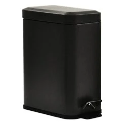 Weston Matte Black Metal Step Can With Removable Liner, 5l
