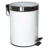White Metal Trash Bin, 5l -Cleaning Essentials Sales white metal trash bin 5l