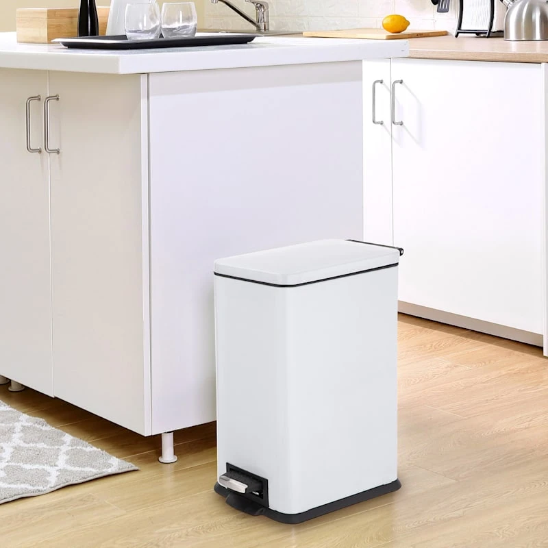 White Rectangle Pedal Bin, 9.7l 9 White Rectangle Pedal Bin, 9.7l - Image 7