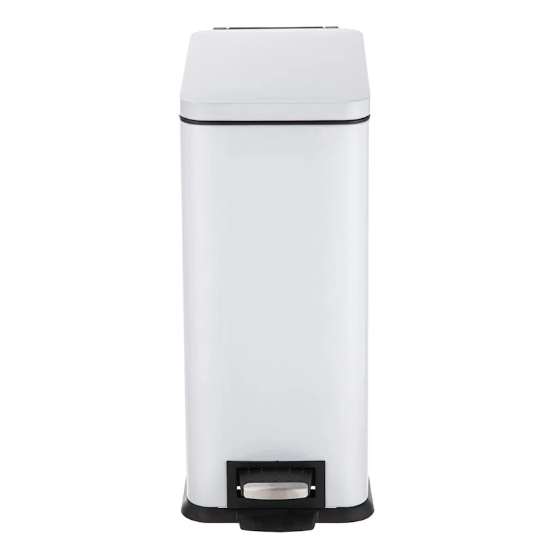 White Rectangle Pedal Bin, 9.7l 3 White Rectangle Pedal Bin, 9.7l