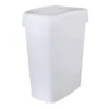 White Storage Rectangle Slim Swing Lid Trash Bin, 50l 1 White Storage Rectangle Slim Swing Lid Trash Bin, 50l -Cleaning Essentials Sales white storage rectangle slim swing lid trash bin 50l