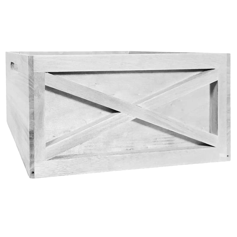 White Wooden Crate, Medium 3 White Wooden Crate, Medium