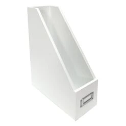 White Wooden Magazine Holder
