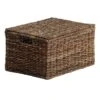 Woven Abaca Storage Basket With Lid, Large