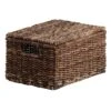 Woven Abaca Storage Basket With Lid, Medium -Cleaning Essentials Sales woven abaca storage basket with lid medium
