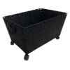 Woven Band Laundry Basket With Wheels, Black -Cleaning Essentials Sales woven band laundry basket with wheels black
