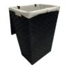 Woven Band Laundry Hamper With Lid & Removable Liner, Black