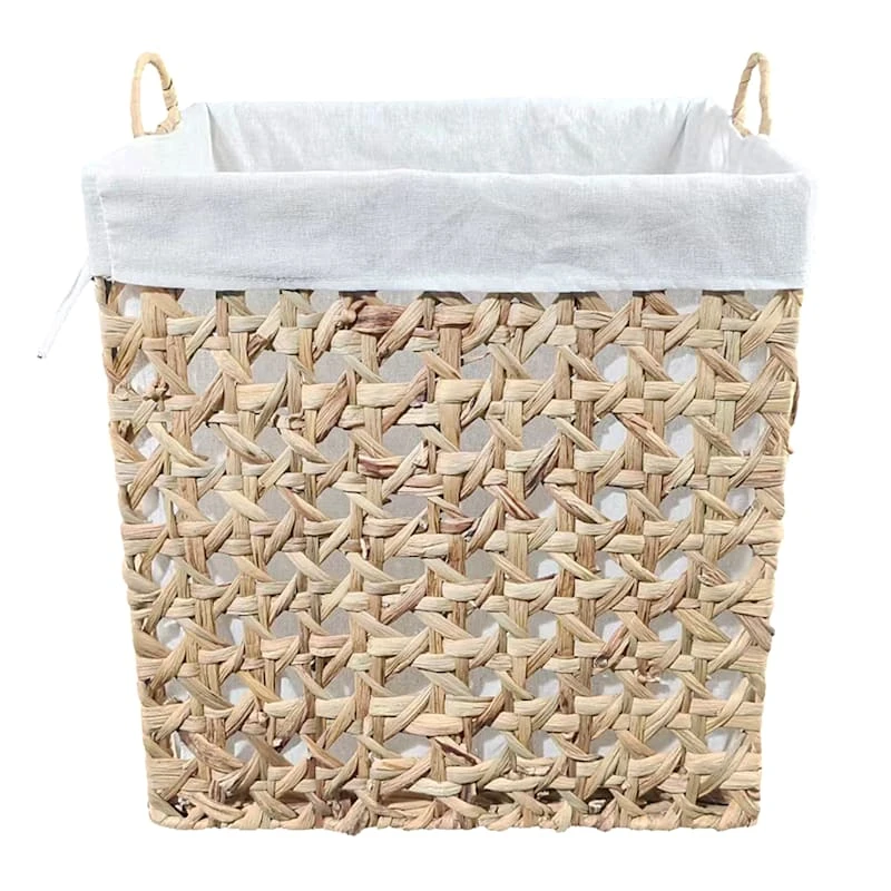 Woven Water Hyacinth Wicker Laundry Hamper, Small 3 Woven Water Hyacinth Wicker Laundry Hamper, Small
