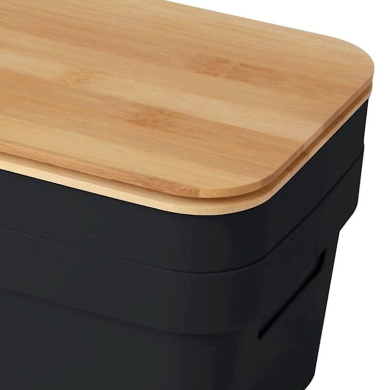Cleaning Essentials Sales -Cleaning Essentials Sales 2 pack black storage bin with bamboo lid small 1 768x768 1