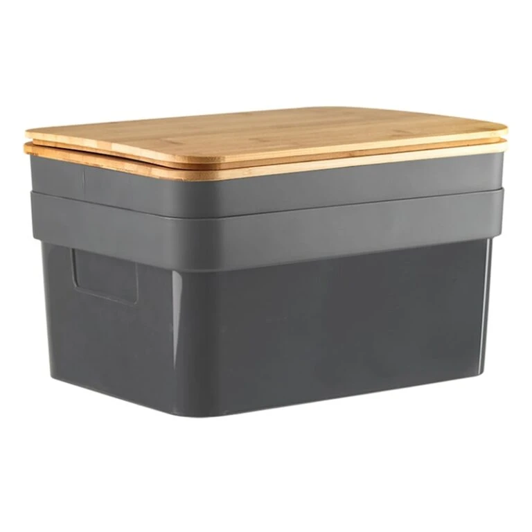 Cleaning Essentials Sales -Cleaning Essentials Sales 2 pack black storage bin with bamboo lid small 768x768 1